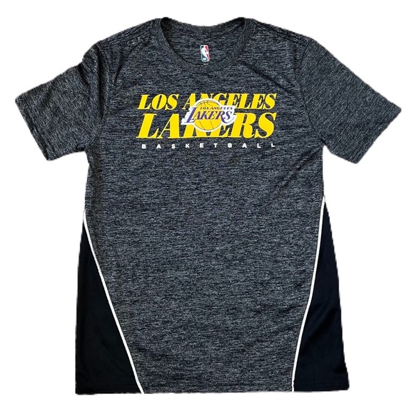Los Angeles Lakers Basketball NBA Grey/Black Warm Up Shooting Shirt Men’s Size S - Picture 3 of 8